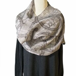 Lauren Ralph Lauren  Wool Gray Equestrian Scarf